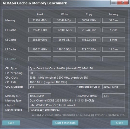 搭配DDR3 2133内存的Haswell Refresh Core i5处理器，其内存性能优于DDR4 2133。